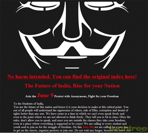 Anonymous Turns To Mizoram, Blocks Govt Websites