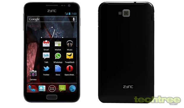 Android 4.0 Zync Cloud Z5 Phone With 5” Screen And 3G Dual-SIM Available For Rs 9500
