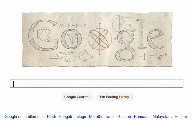 Google Celebrates Leonhard Euler's 306th Birthday With A Geometrically Animated Doodle