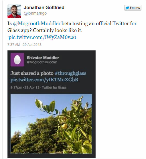 Does Twitter Already Have Native Google Glass App