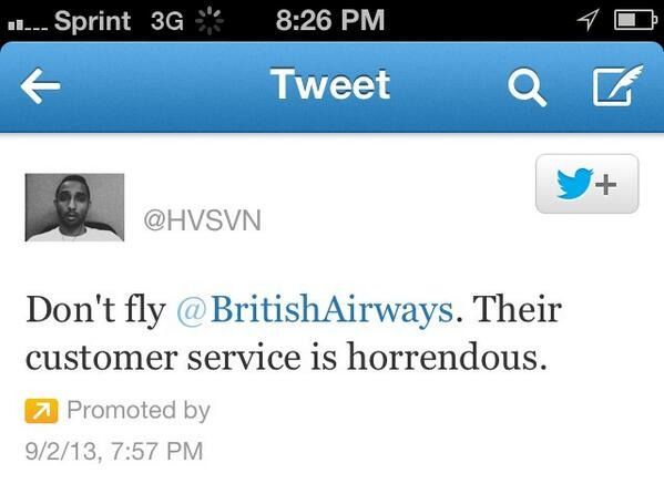 Disgruntled Flyer Buys Promoted Tweets to Shame British Airways