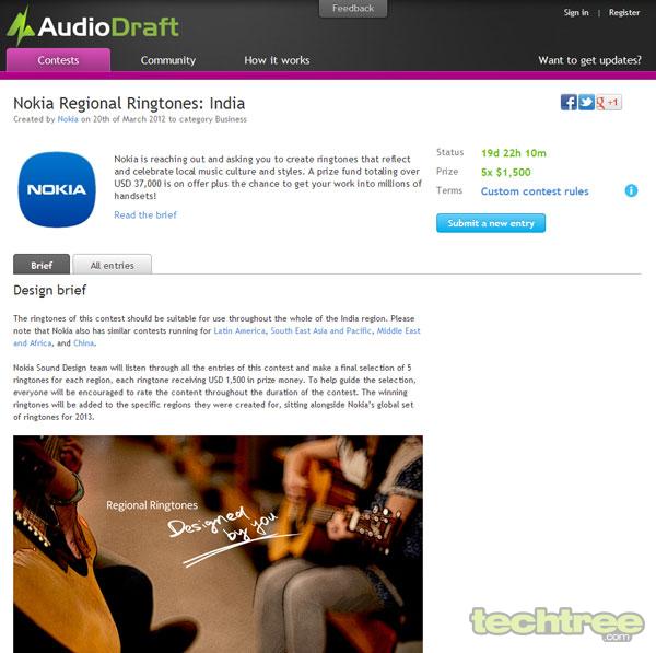 Nokia And AudioDraft Invites Users To Create Ringtones