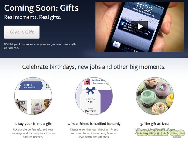 Facebook Re-Introduces Gifts Feature, But With Real-World Goodies