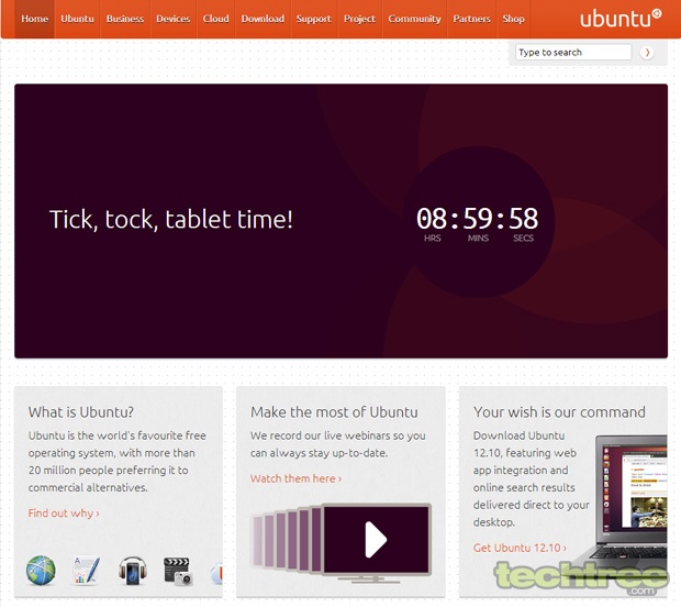 Countdown Timer on Ubuntu's Website Suggests a Tablet Launch