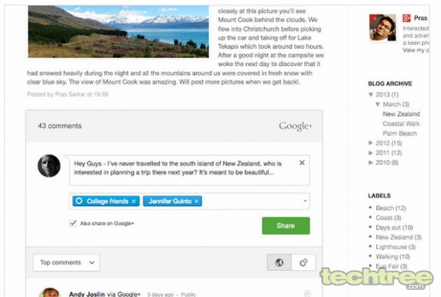 Google+ Comments Now On Blogger As Well