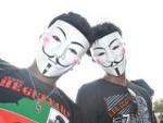 Anonymous Holds Street Protest Against Web Censorship In Mumbai