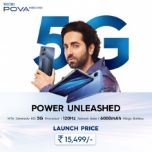 TECNO launches feature-packed POVA Neo 5G with Mediatek Dimensity 810 5G Processor at INR 15,499