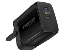 Promate announces 'PowerPort' Dual USB-C 65W Power Delivery, GaNFast Charger
